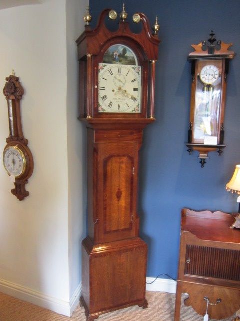 Pretty Late Georgian Inlaid Longcase Clock