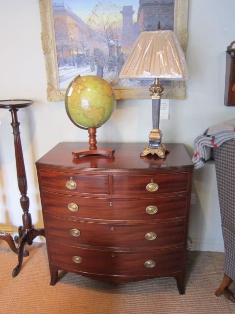 Regency Bow Fronted Inlaid Chest of Drawers