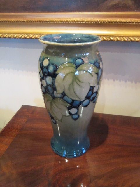 Large Moorcroft Celandon Leaf & Berries Vase