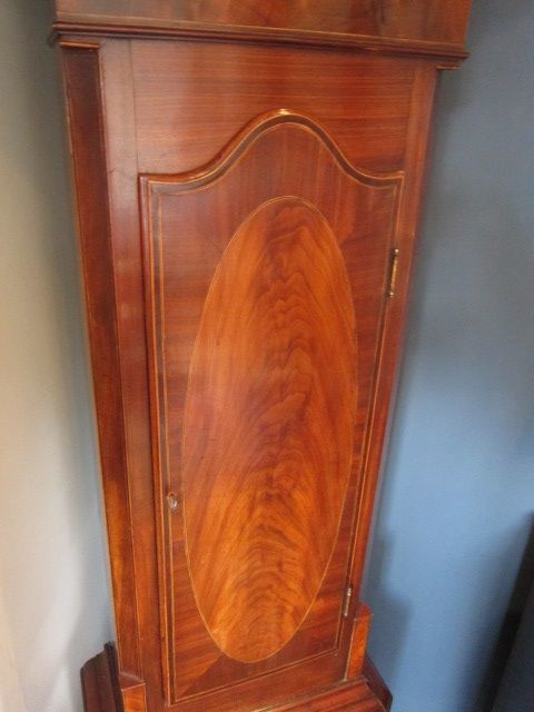fig 1. FINE REGENCY INLAID ROLLING MOON LONGCASE CLOCK