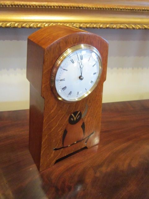 Arts & Crafts Inlaid London Mantle Clock