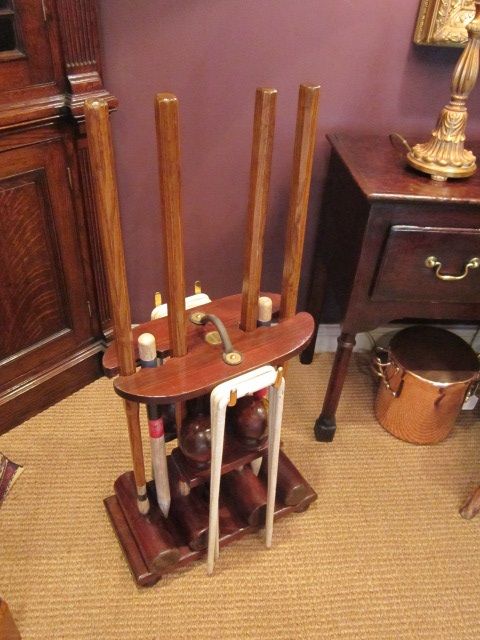 Superb Victorian Fruitwood Croquet Set