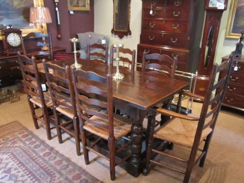 Set of Eight Georgian Ladder Back Chairs