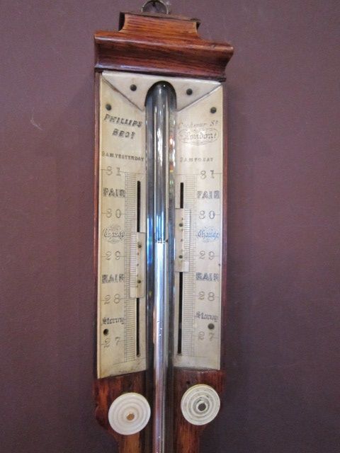 Unusual Victorian London Stick Barometer