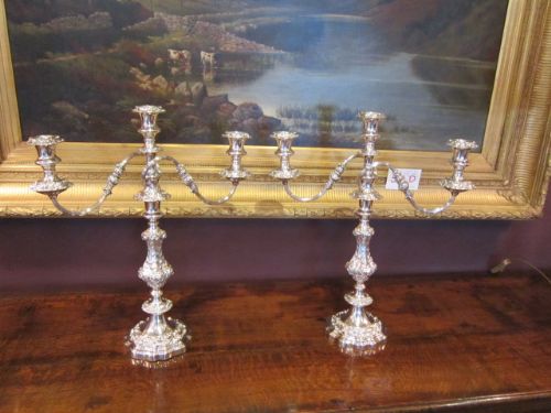 Impressive Pair of Victorian Sheffield Candleabras