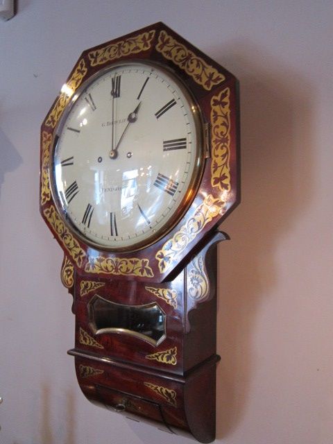 Superb Victorian Fusee Dro Dial Wallclock