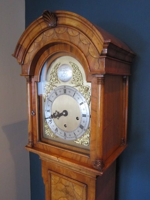 Fine Edwardian Walnut & Burr Yew Grandmother Clock