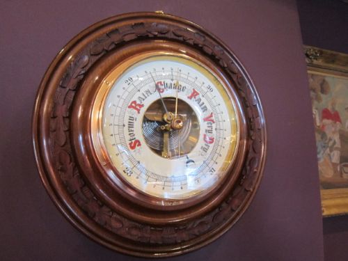 Larger Victorian Walnut Aneriod Barometer