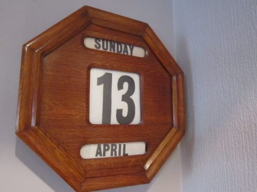 Victorian Polished Oak Wall Calendar