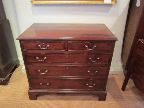 Small Georgian Red Walnut Banded Chest
