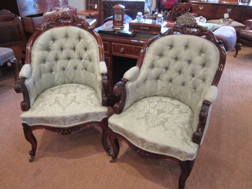 Superb Pair of Victorian Rosewood Armchairs
