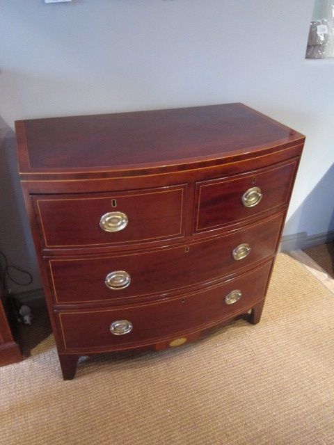 Small Regency Inlaid Bow Front Chest