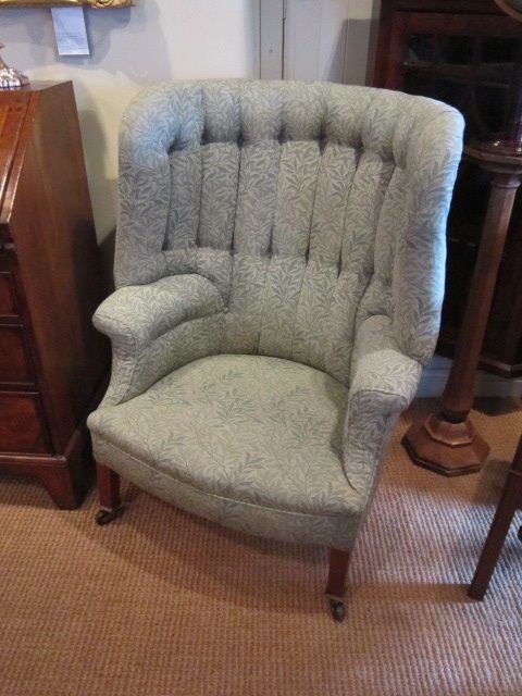 Edwardian Barrel Backed Wing Armchair