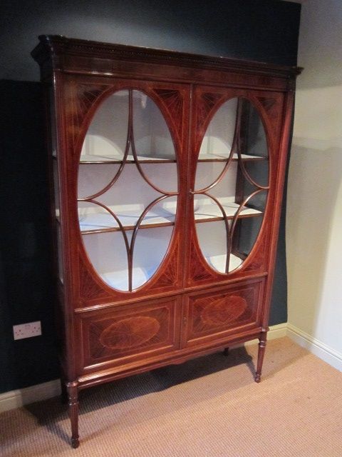 Fabulous Edwardian Inlaid Display Cabinet