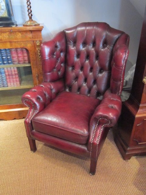 Lovely George III Style Leather Armchair