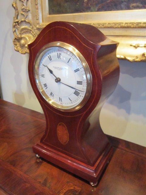 Edwardian Inlaid London Mantle Clock