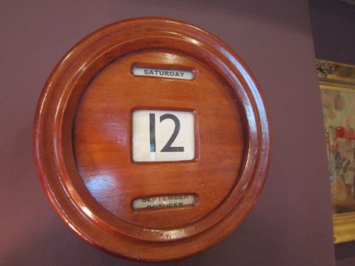 Small Edwardian Mahogany Wall Calendar