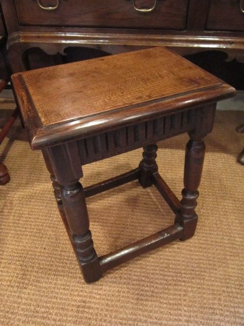 Original Early Georgian Oak Joint Stool