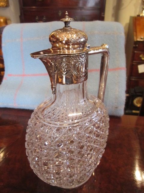 Superb Victorian Crystal Cut Claret Jug