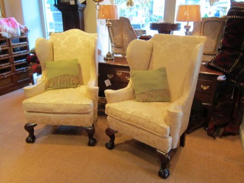 Quality Pair of Victorian Wing Armchairs