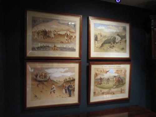 Rare Set of Four Victorian Golfing Prints