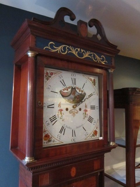 Superb George III Sheraton Longcase Clock