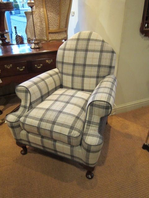 Queen Anne Style Shaped Back Armchair