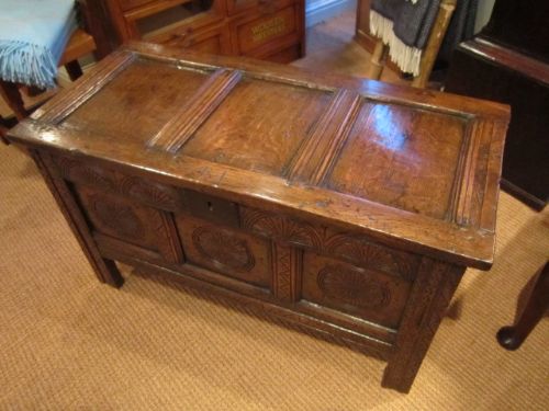 Early Georgian Oak Panelled Coffer