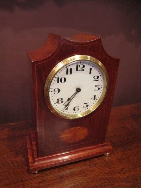 Quality Edwardian Inlaid Mantel Clock