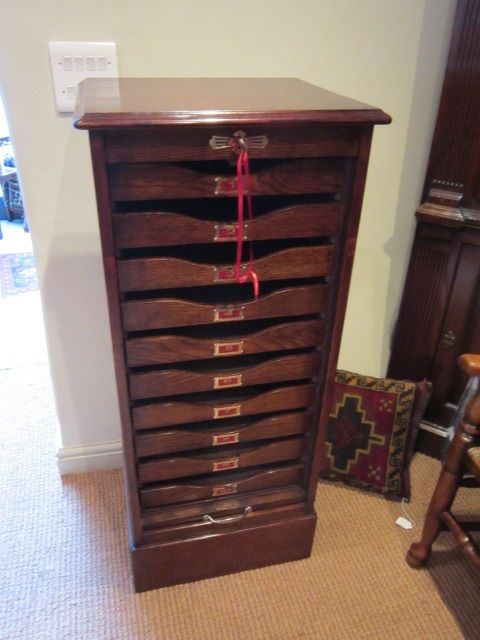 Edwardian Polished Oak Filing Cabinet