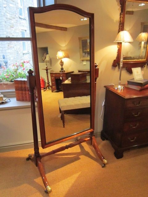 Quality Regency Mahogany Cheval Mirror
