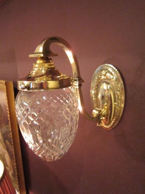 Quality Pair of Edardian Brass Wall Lights