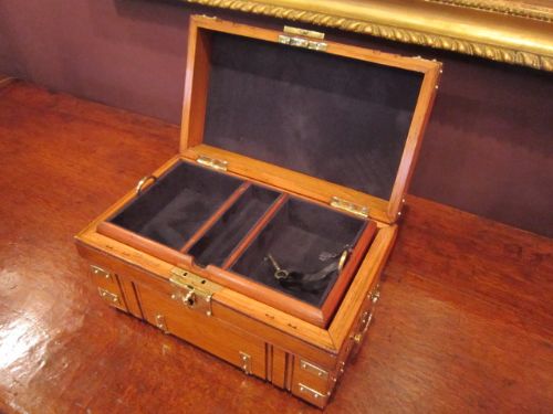 Victorian Gents Brass Mounted Jewel Casket