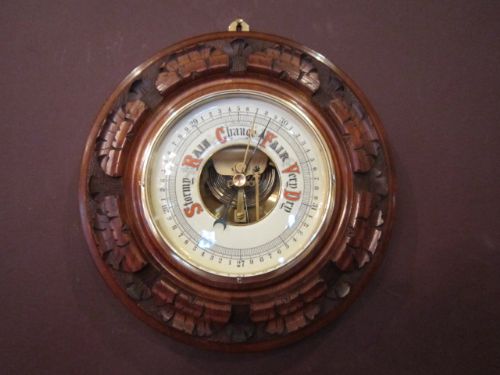 Victorian Walnut Aneriod Barometer