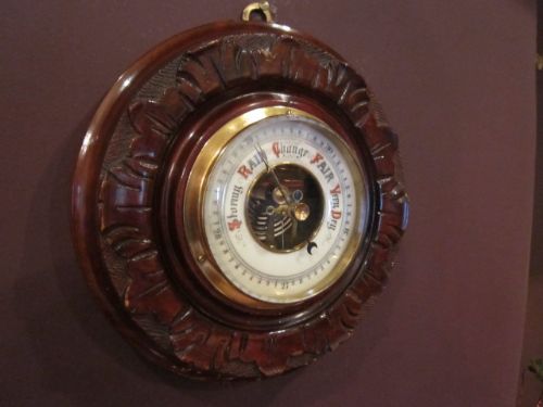Small Victorian Mahogany Aneroid Barometer
