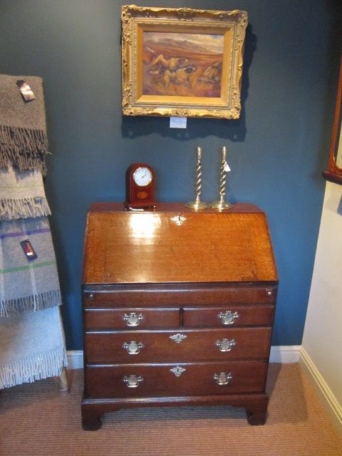 Superb Small George II Oak Bureau