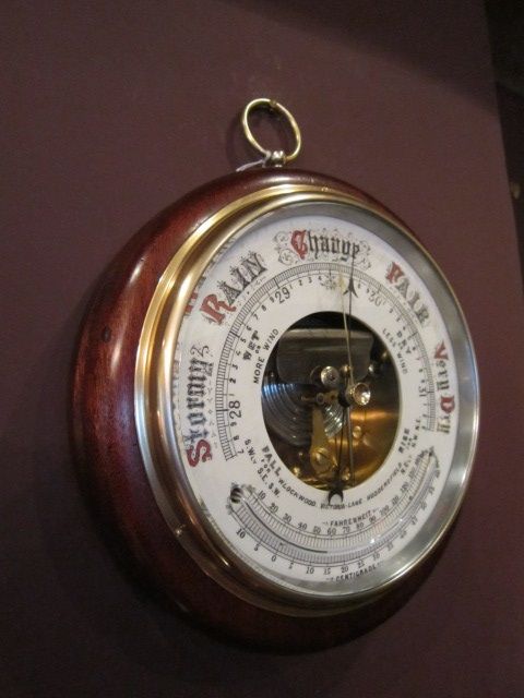 Superb Victorian Mahogany Aneroid Barometer