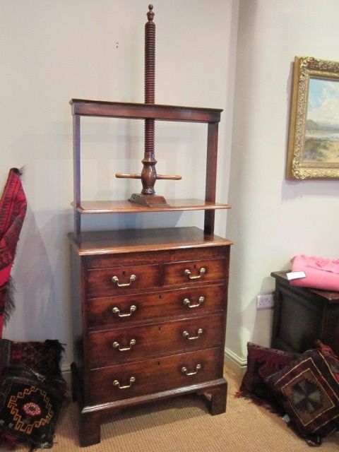George II Oak Chest Linen Press