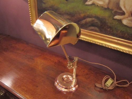 Art Nouveau Copper & Brass Desk Lamp