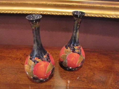 Early Pair of Moorcroft Pomegranate Vases