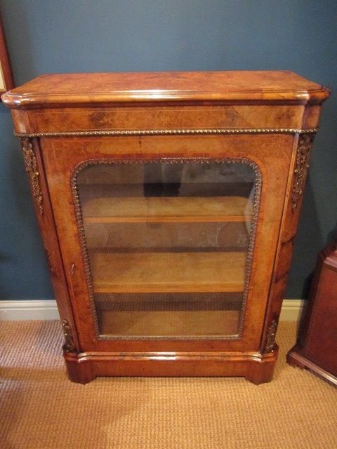 Superb Victorian Burr Walnut Side Cabinet