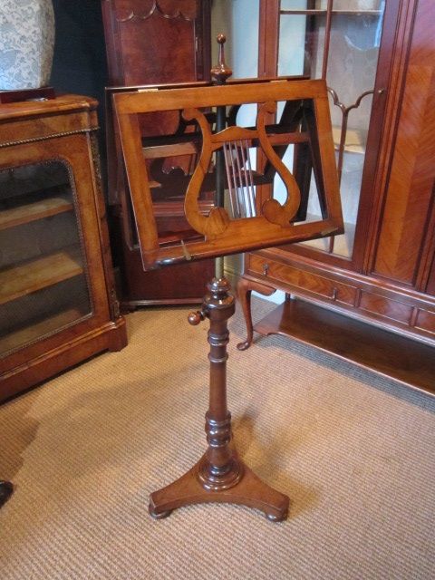 Early Victorian Walnut Duet Stand