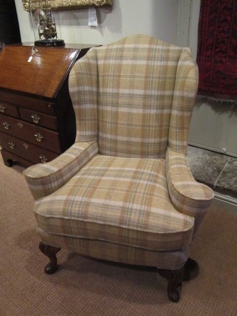 Small Victorian Walnut Framed Wing Armcahir