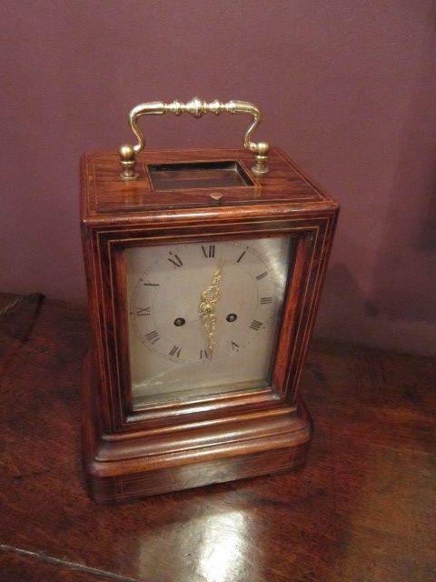 Fine Victorian Rosewood Libary Clock