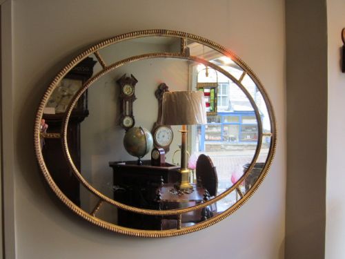 Regency Timber Gilt Oval Wall Mirror