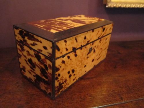 Superb Victorian Blond Tortishell Table Box