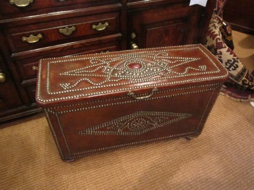 Arts & Crafts Leather Bound Chest