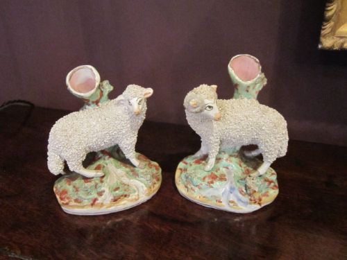 Superb Pair of Early Staffordshire Spill Vases