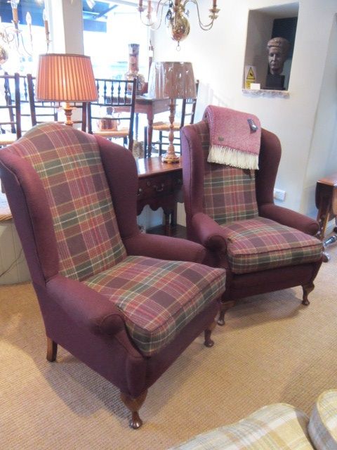Quality Pair of Edwardian Wing Armchairs