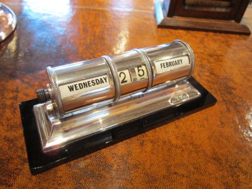 Superb Art Deco Silver Desk Calendar